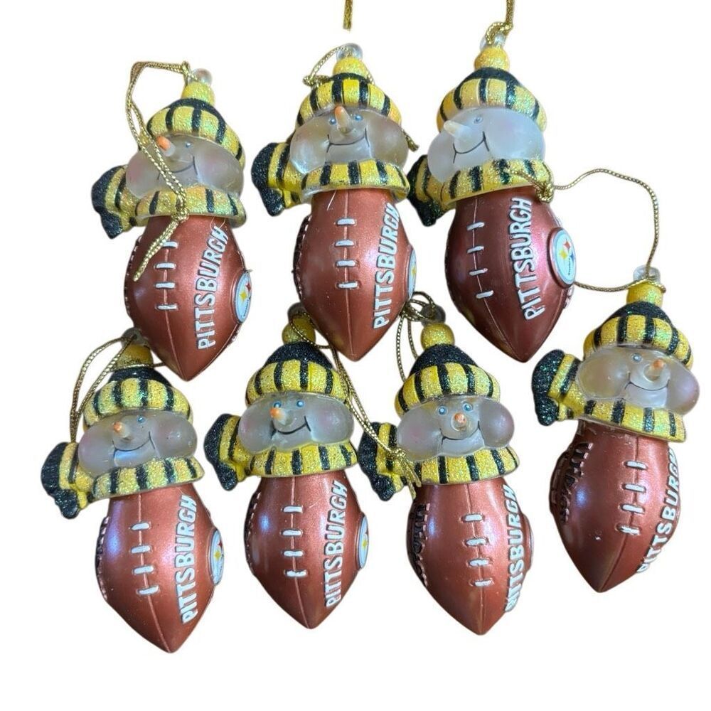 7 Pittsburgh Steelers Light Up Christmas Ornaments *Read*